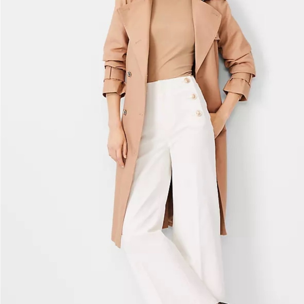 Mariner High Rise Wide Leg Crop Jeans in Ivory